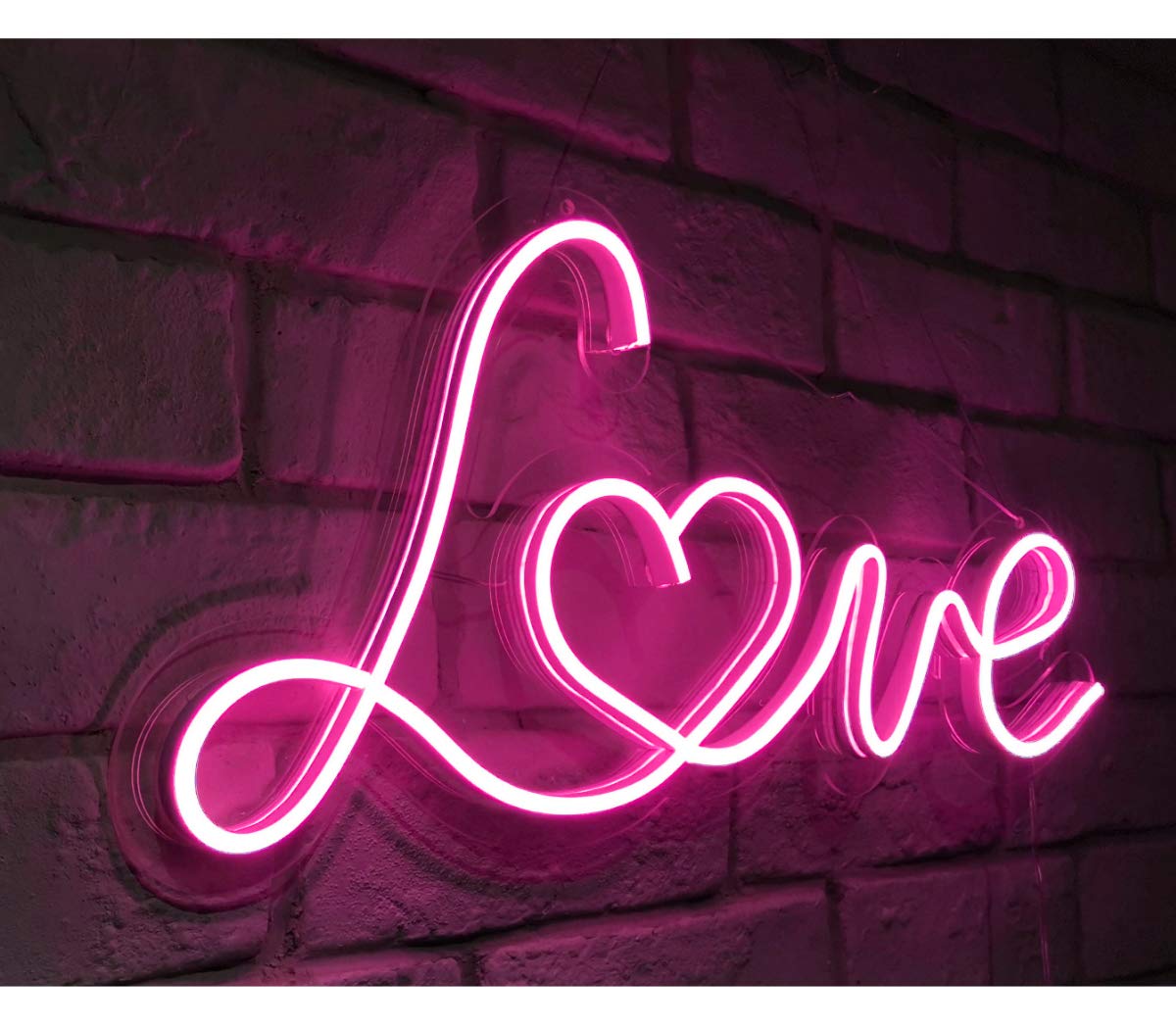 Britrio LED Neon Light Sign Pink Love Neon Sign Wall Decor for Girl Bedroom Christmas Valentine's Day Wife Women Birthday Gift Living Room Home Decor