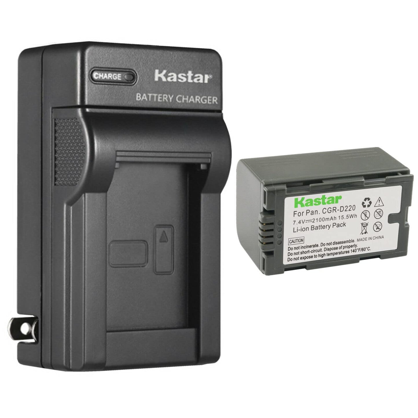 Kastar 1-Pack CGR-D16 Battery and AC Wall Charger Replacement for Panasonic PV-GS12, PV-GS13, PV-GS14, PV-GS15, PV-GS16, PV-BP8, PV-D401, PV-VM202