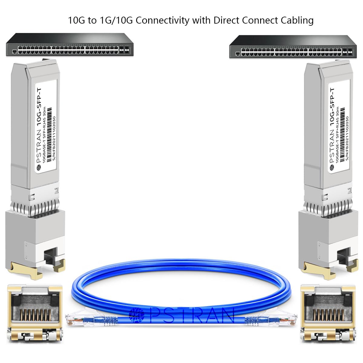 OPSTRAN 10GBASE-T SFP+ RJ45 Copper Transceiver Module Compatible with Fortinet FN-TRAN-SFP+GC FS-TRAN-SFP+GC 10G SFP+ 30m Cat6a/7