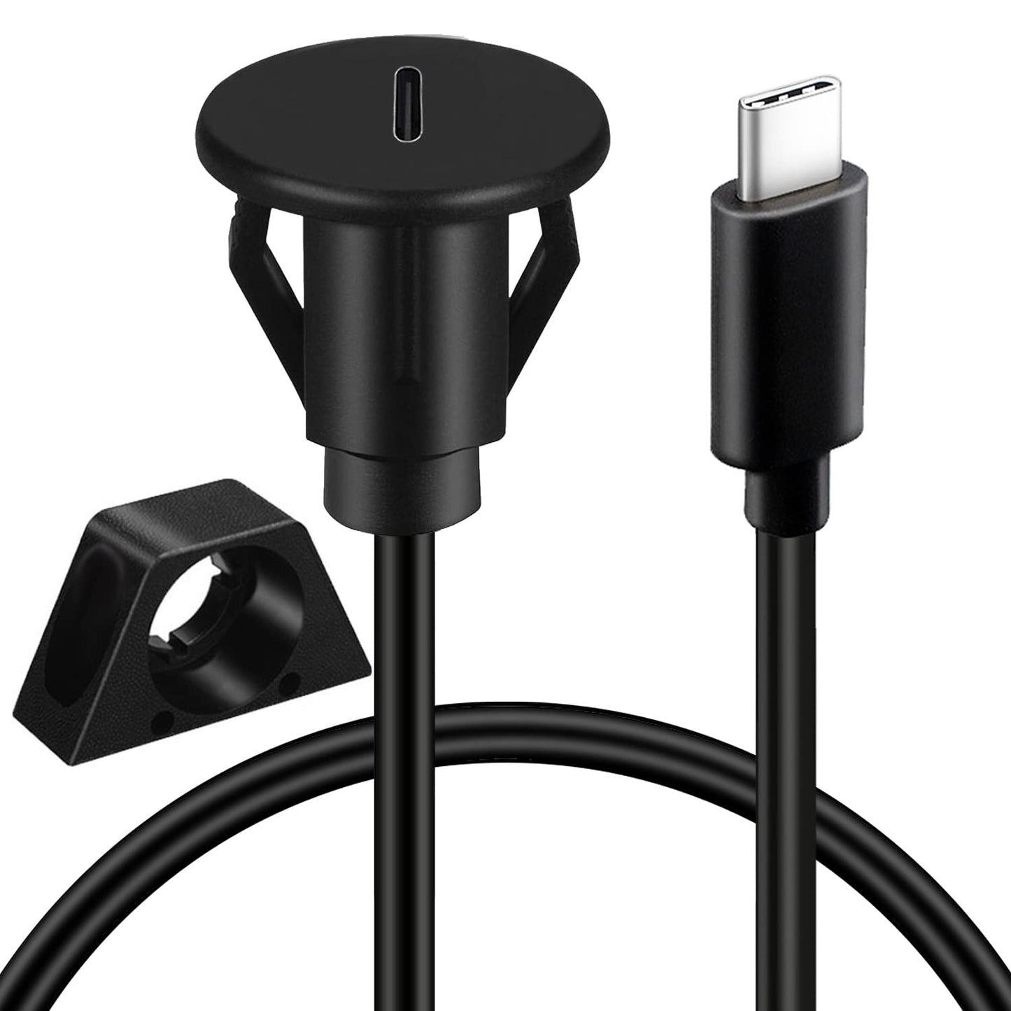 BATIGE Small Type C 3.0 Car Flush Mount Cable USB C 3.0 Panel Mount Male to Female Extension Cable for Car Truck Boat Motorcycle Dashboard 3ft