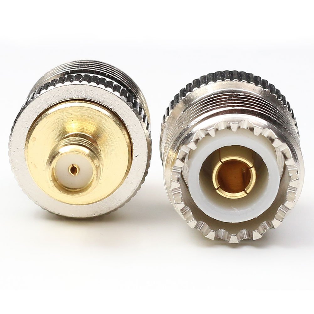 ANHAN SMA Female to UHF Female Connector Pl259 Female Coax Connector Two Way Ham CB Radio Connectors SO239 Female Adapter for BAOFENG UV-5R Series