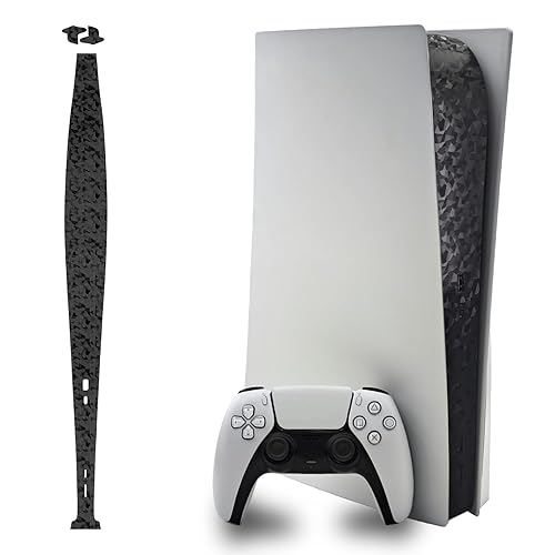 Luck&Link PS5 Console Center Part Protection Texture Sticker, Broken Diamonds - Black, Vinyl, Scratch Resistant, Fits Perfectly, Easy to Apply