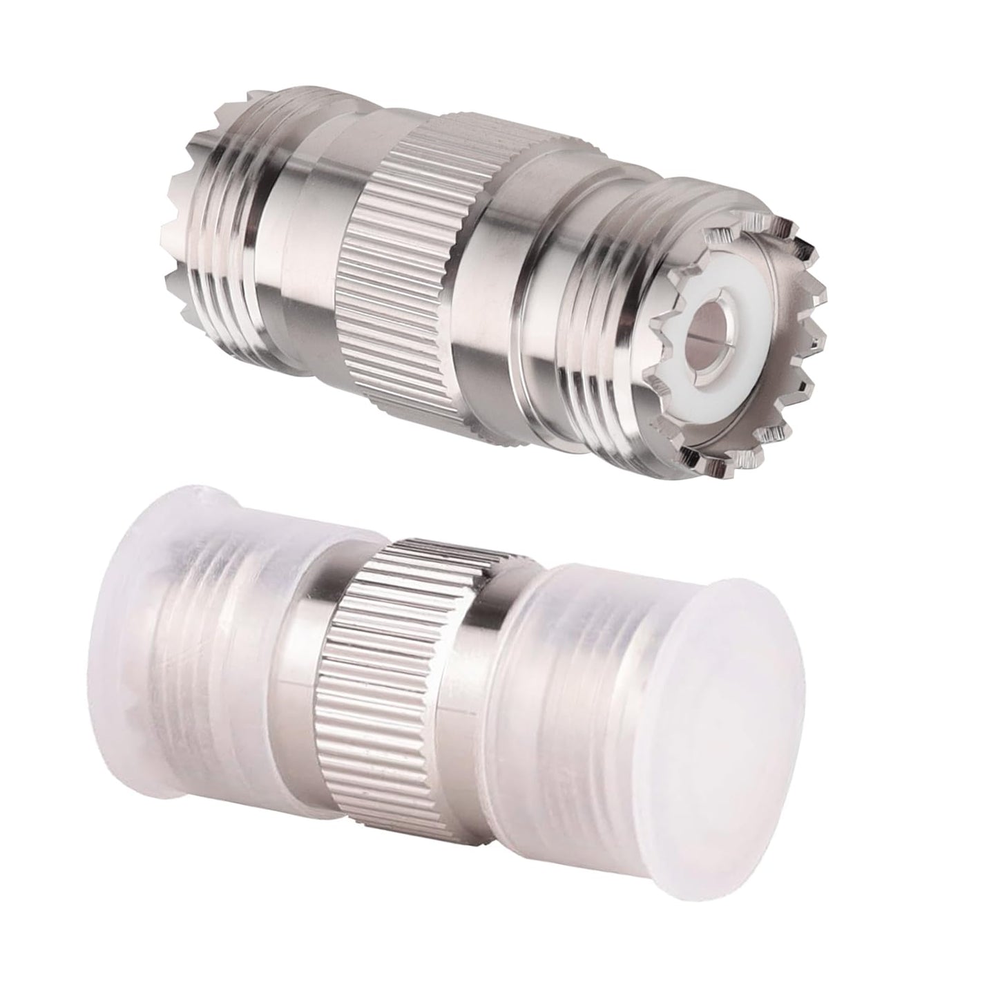 MOOKEERF 2 Pack UHF PL259 Connector Adapter UHF SO239 Female to Female Coaxial Cable Adapter PL-259 Female Connector
