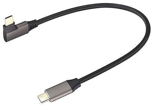 AAOTOKK 90 Degree USB 3.1 Type c to Type C Cable 60W&3A Right & Left Angled 3.1 USB Type C Male Extension Cable Supports Charging,Data,Audio,Video