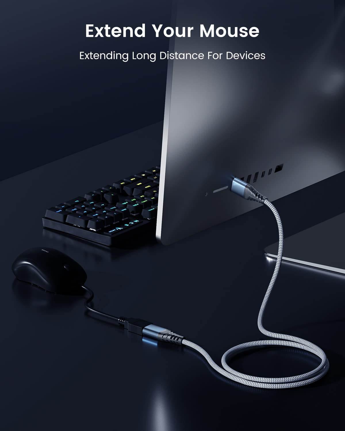ANDTOBO USB Extension Cable 3.3ft, USB 3.0 Type A Male to Female Extender Cables High-Speed Data Transfer 5Gbps Compatible with Gamepad, Printer