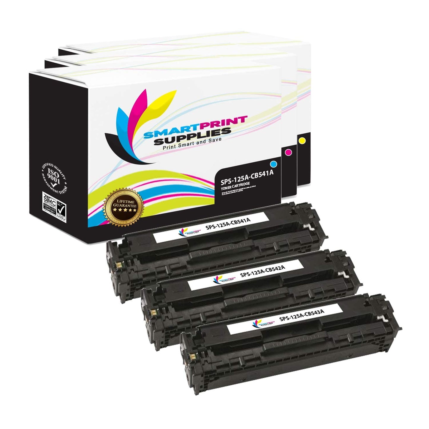 Smart Print Supplies Compatible 125A Toner Cartridge Replacement for HP LaserJet CP1215 CP1515 CP1518, CM1312 Printers (CB541A Cyan, CB543A Magenta