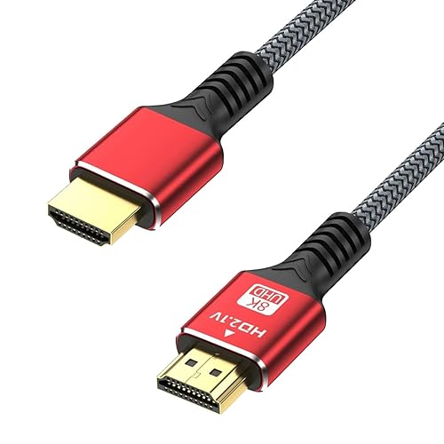 SkyeySnail 8K Fiber Optic HDMI Cable, Micro HDMI to HDMI 2.1, Detachable Type A+D, 48Gbps Ultra Speed, HDR, 3D, eARC, in Wall CL2 / CL3 Rated, Slim