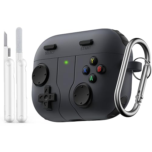MoKo Game Case for AirPods Pro 3 2025 Cover with Cleaner Kit Portable Keychain, Compatible with Apple AirPods Pro 3rd Generation Case, AirPod Pro3