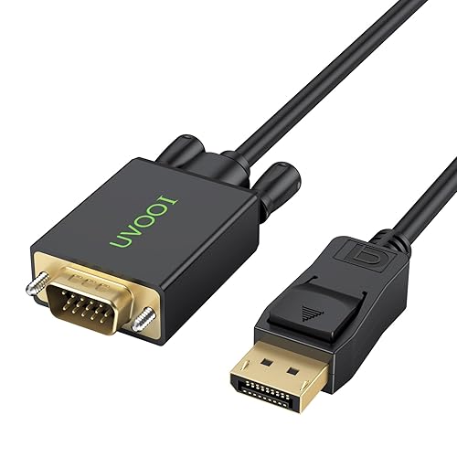 Display Port to VGA Cable 6FT, DisplayPort DP to VGA Male Adapter Cord Gold-Plated Compatible for Dell, HP Lenovo, ASUS and More