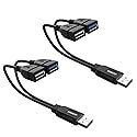 Eanetf USB 3.0 Female to Dual USB Male Splitter Cable, 2 Pack