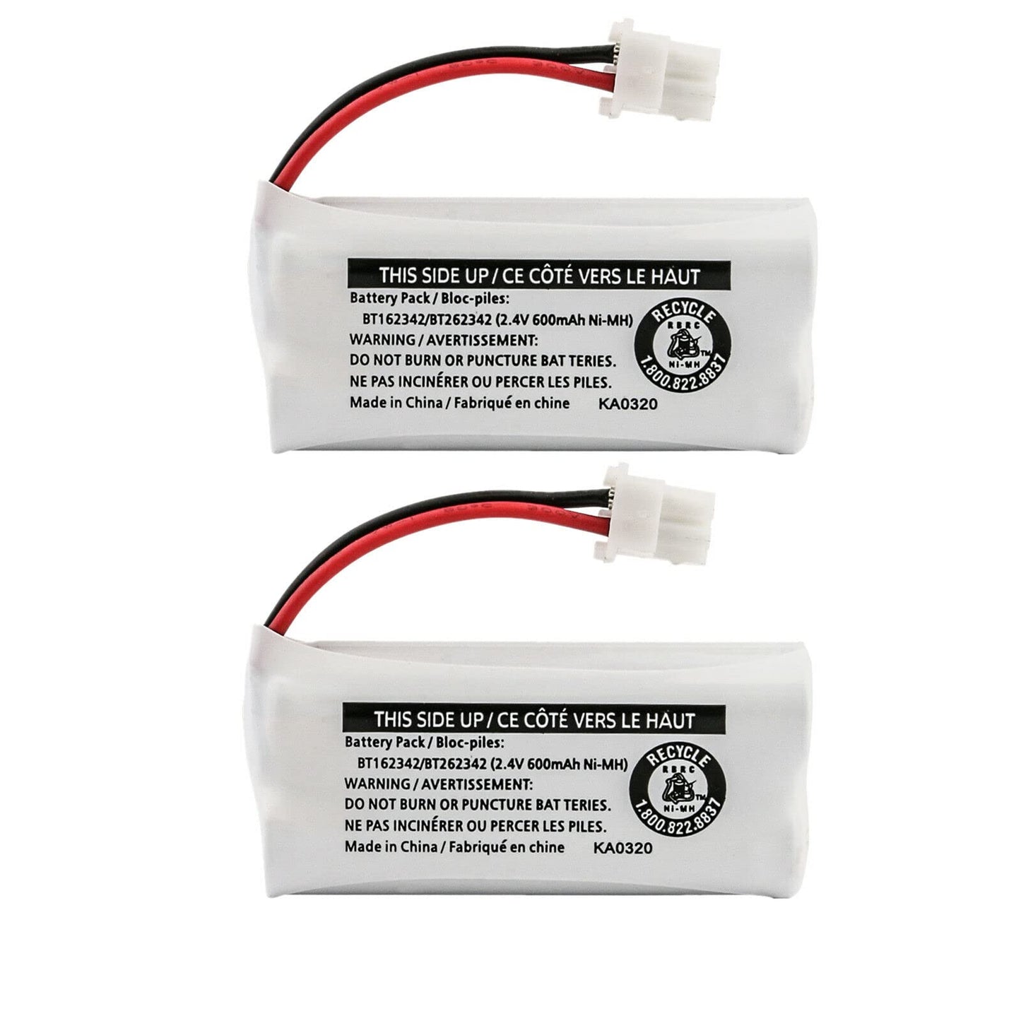 Kastar 2-Pack Battery Replacement for Vtech BT162342 BT-162342 BT1623421 BT-1623421 BT166342 BT-166342 BT262342 BT-262342 BT266342 BT-266342 BT183342