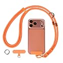 NUANJUYU 3-in-1 Phone Lanyard for Men & Women, Adjustable Anti-Lost Crossbody Neck Wrist Strap with Locking Knob for All Cell Phones?Orange?