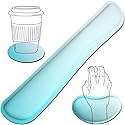 BamLue Upgrade Silky and Superfine Fabric Keyboard Wrist Rest, Gel Mouse Wrist Pillow Pad Set for Easy Typing & Pain Relief for Laptop, Office & Home