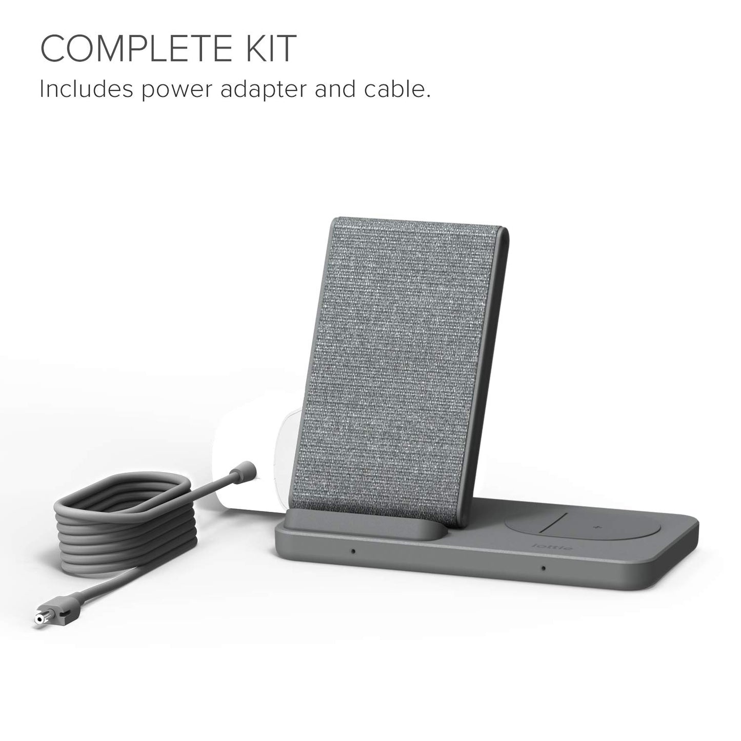 iOttie iON Wireless Duo CERTIFIED BY GOOGLE 15W Stand + 5W Pad Qi-Certified Charger | Compatible with Google, Google Pixel, Pixel Buds | Includes