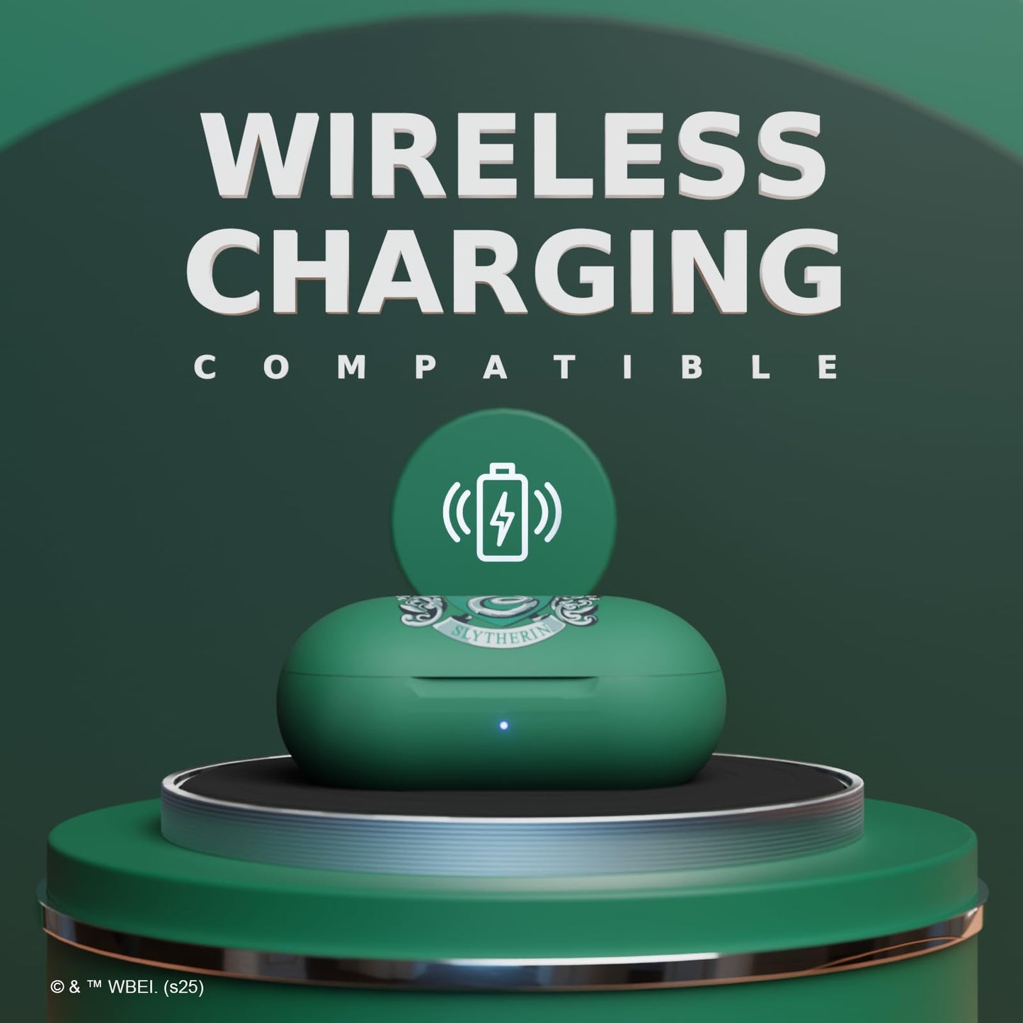 iJoy Harry Potter Slytherin Wireless Bluetooth Earbuds with Charging Case, Built-in Mic, 30 Hr Playtime, Officially Licensed | Harry Potter Gifts