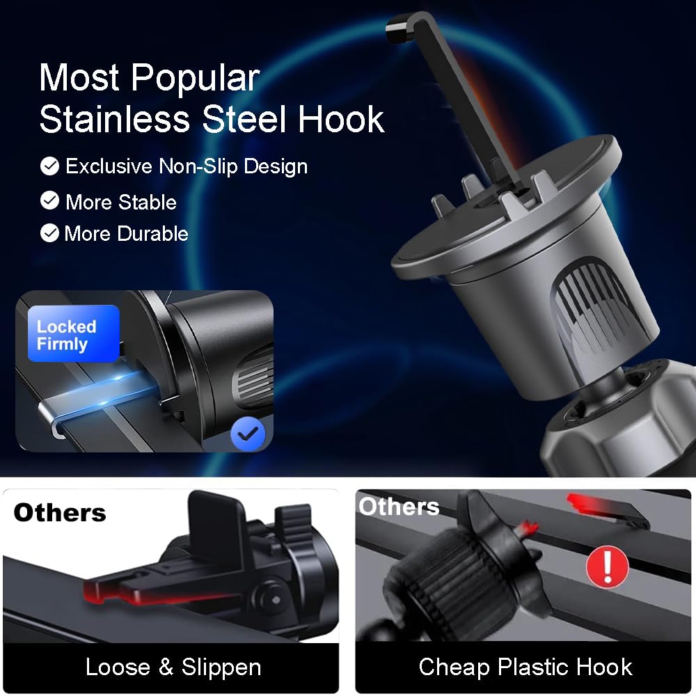 Wireless Car Charger, Auto-Clamping Air Vent Mount Car Phone Holder - 15W/10W/7.5W Fast Charging Compatible with iPhone 17/16/15/14/13/13 Pro/12 Pro