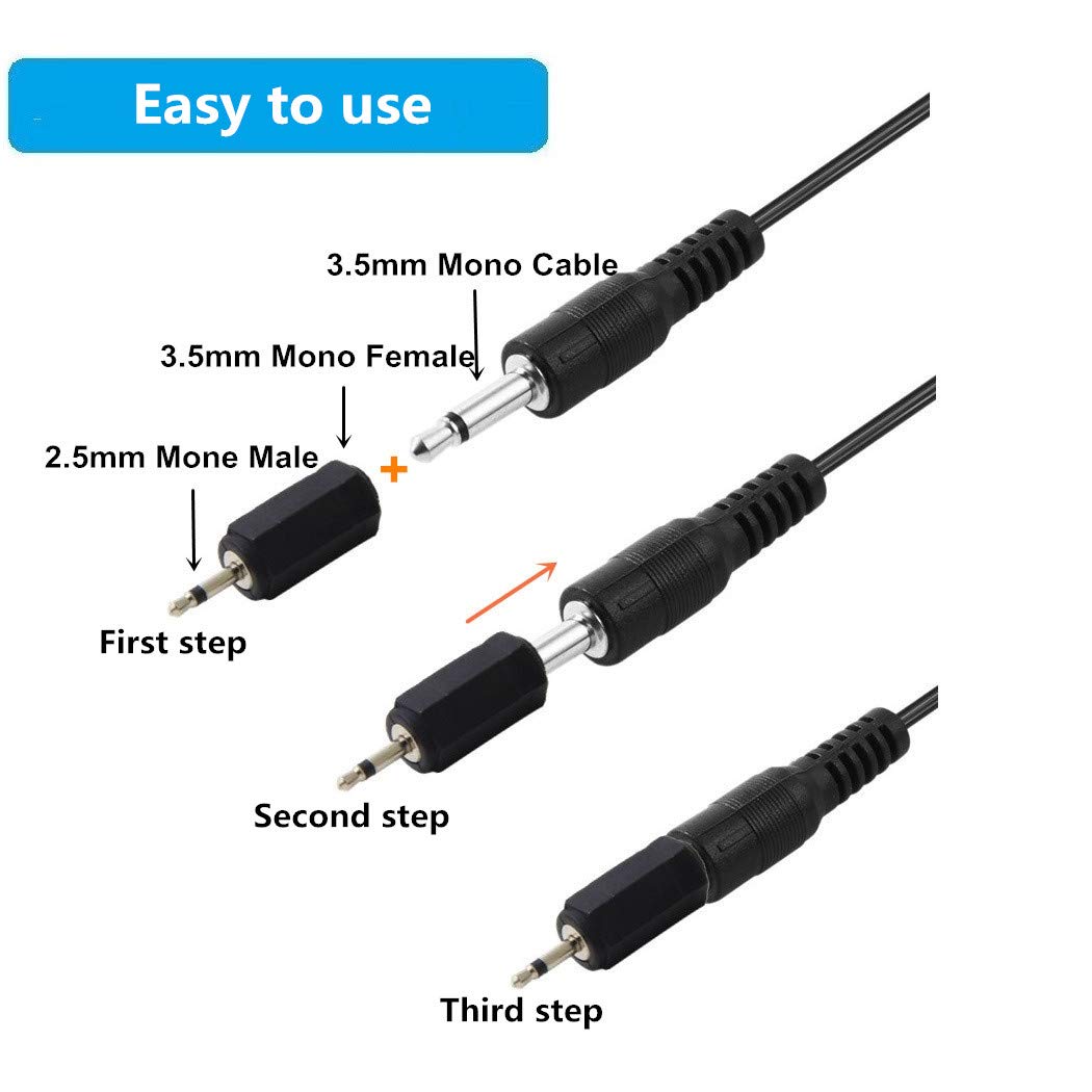 Harmony IR Adapters, Ancable 2-Pack 2.5mm Mono Plug to 3.5mm Mono Jack Connector for Logitech Harmony Hub and IR Blaster, IR Emitter Extenders, IR