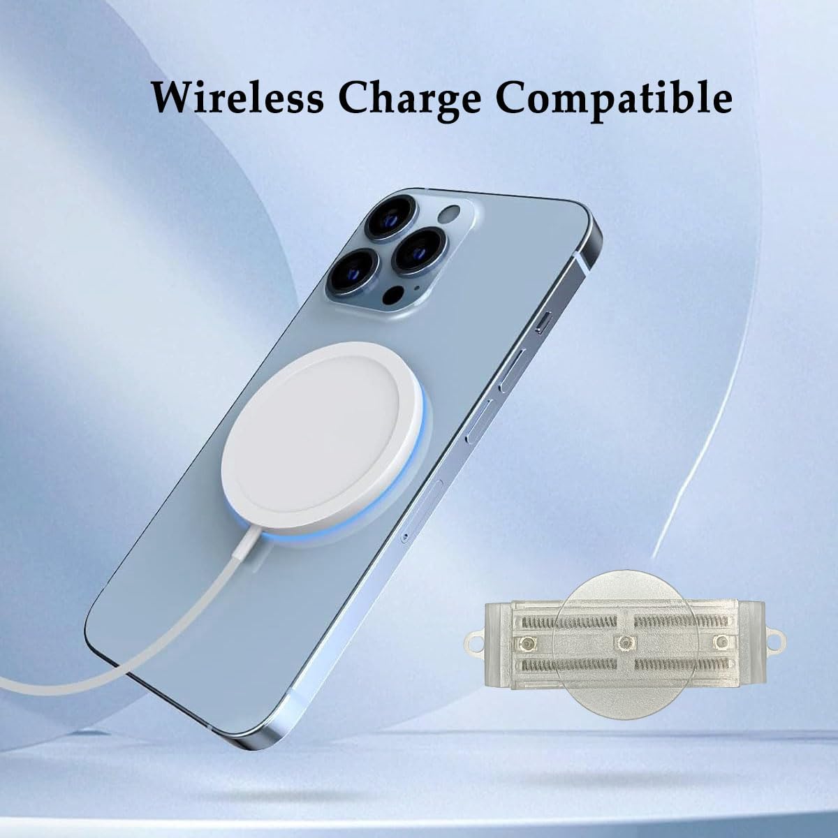 Sliding Base for PopSocket - Removable Clear Phone Grip Adapter, Wireless-Charging Compatible, DIY Phone Grip Holder (Snap-On/Off), Phone Charm