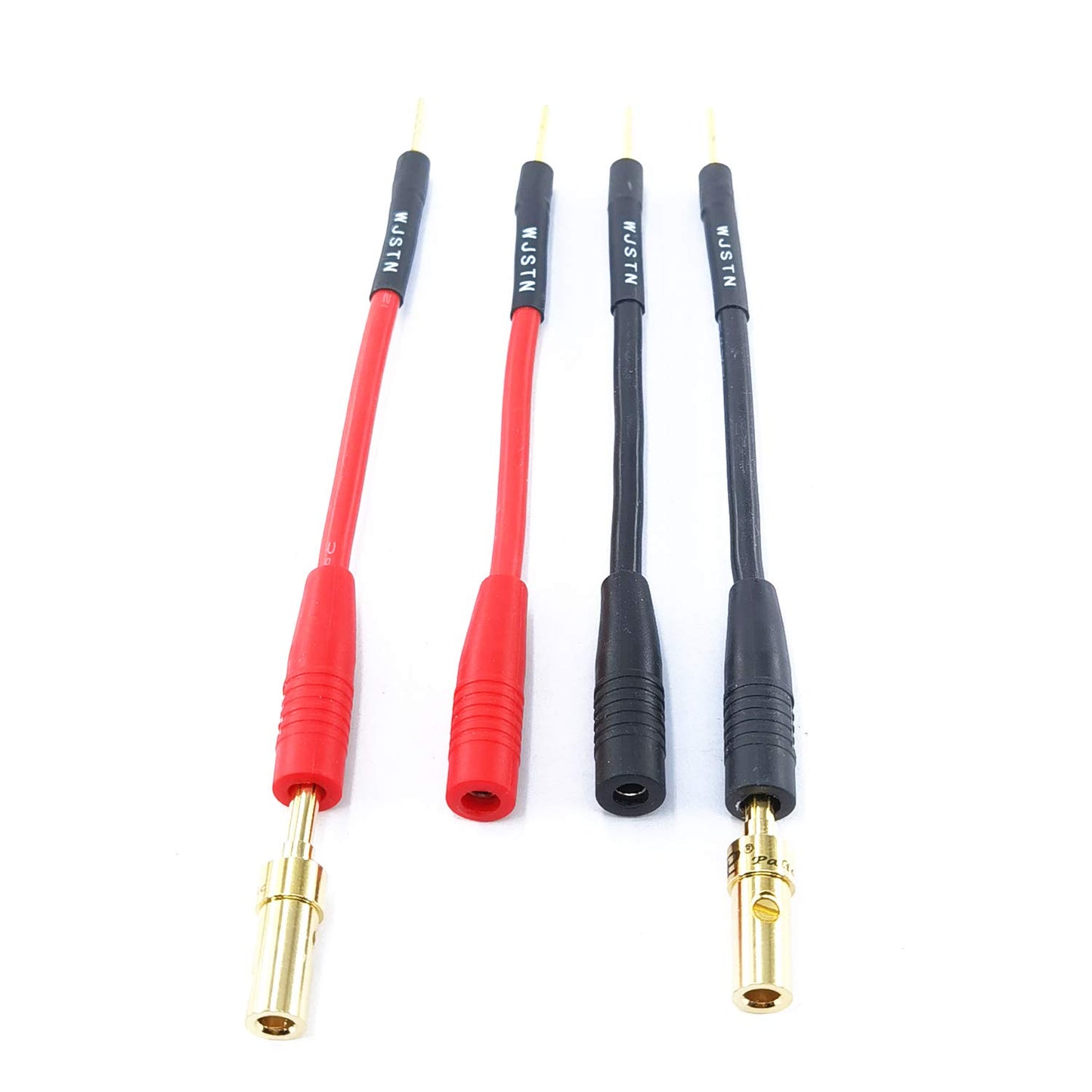 WJSTN 2mm Pin Plug to 4mm Banana Female Adapter 4-Pack 3 inches