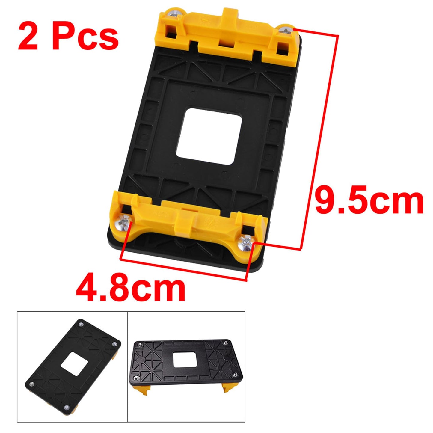 uxcell 2 Pcs AMD CPU Fan Bracket Base Motherboard Back Plate Stand Holder for AM2 AM2+ AM3 AM3+ FM1 FM2 Socket, Yellow