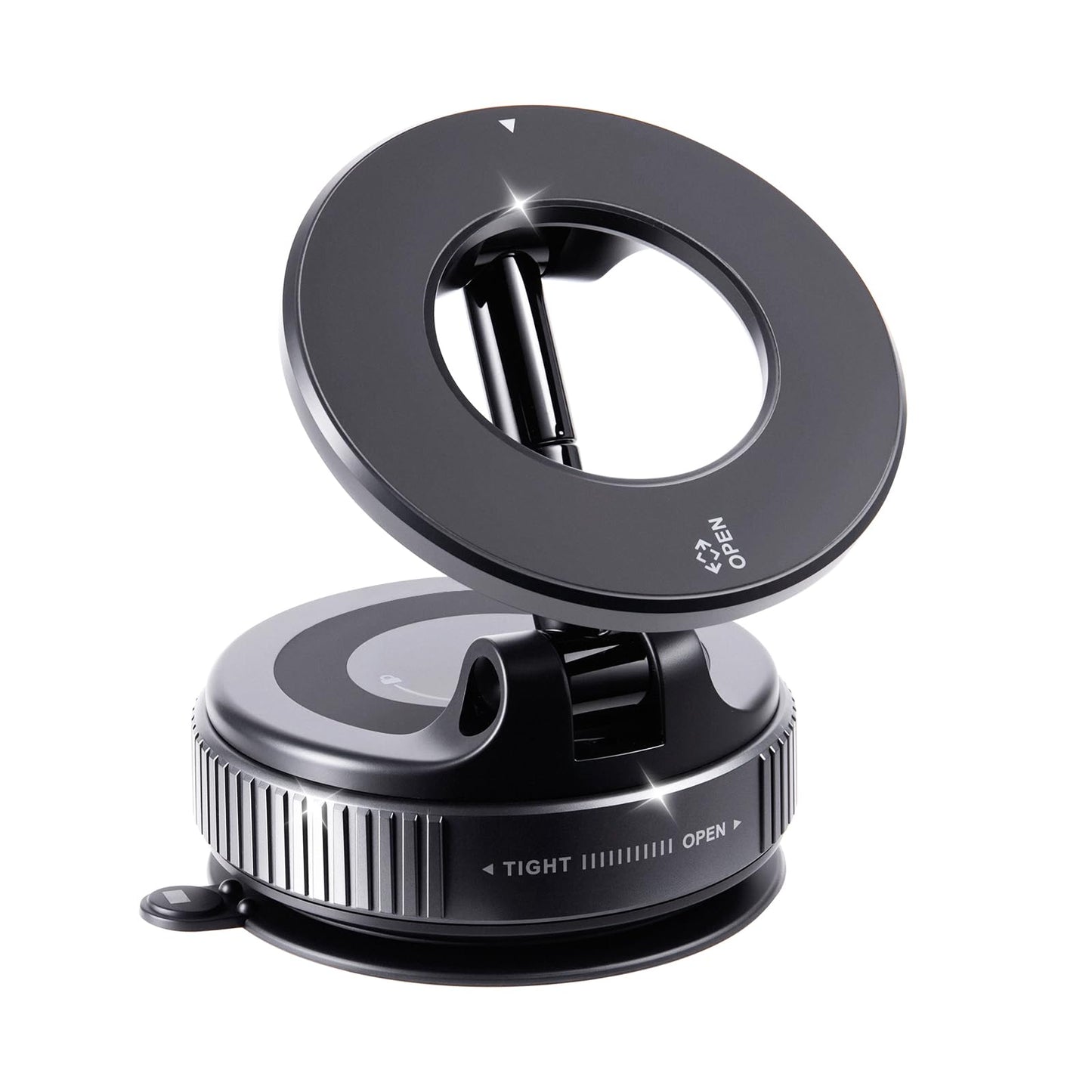 Yamhoy Vacuum Magnetic Suction Car Phone Holder Fold-able and and Hands-Free 360° Adjustable Rotation Phone Mount, Compatible with All Smartphones