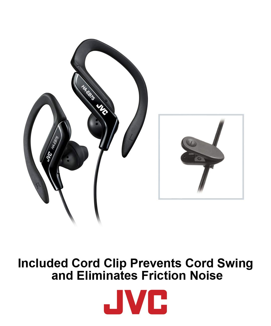 Clip Style Headphone Blue Lightweight and Comfortable Ear Clip. Splash Proof Water resistant Powerful Sound with Bass Boost JVC HAEB75BA