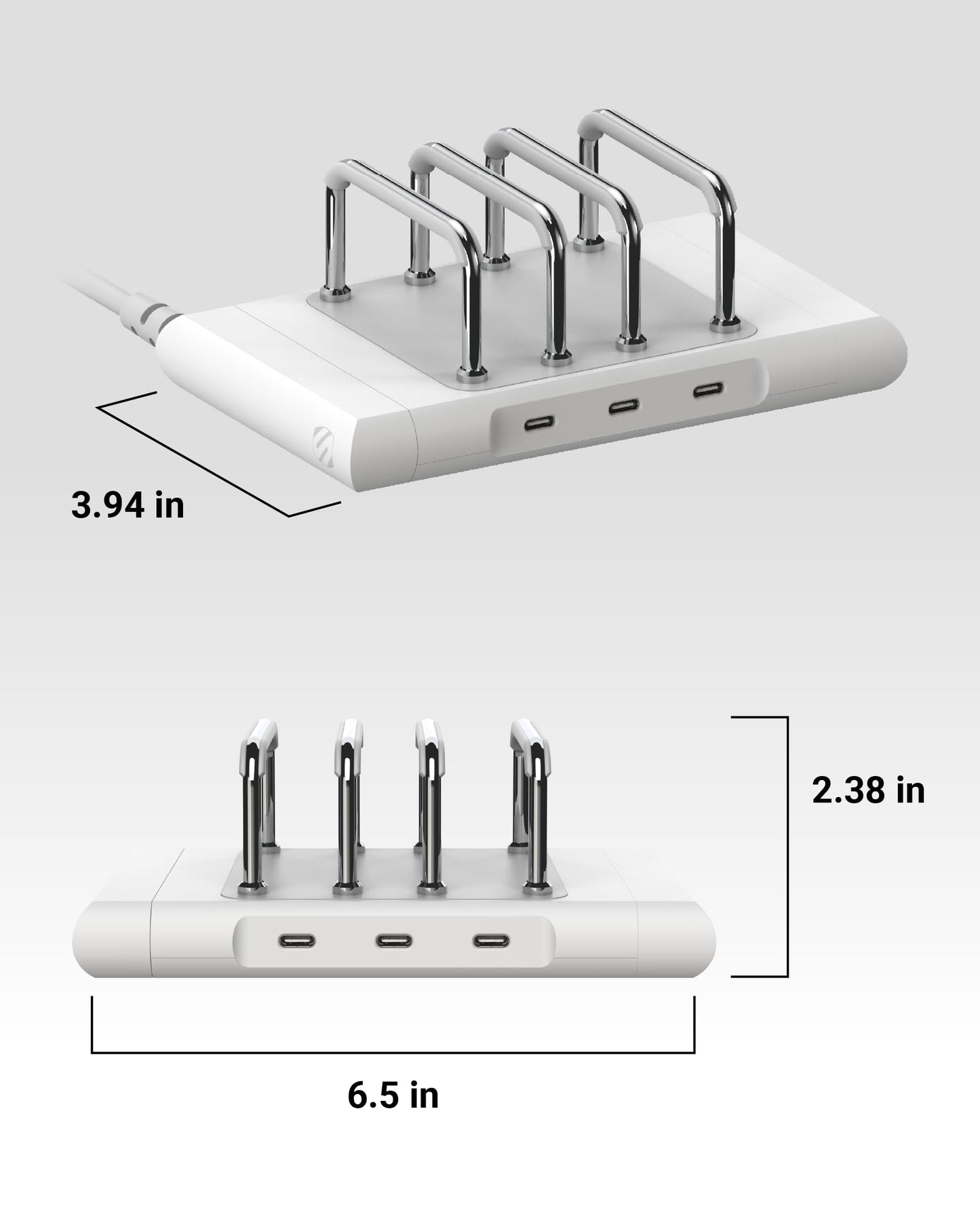 Scosche BL2MD BaseLynx™ 2.0 Vert, 60W USB-C Vertical Charging Station for Multiple Devices, Charger Organizer with 3 PD Fast Charge Ports, Modular