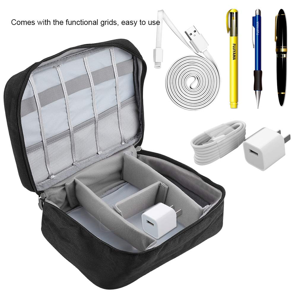 Yosoo Electronics Organizer Foldable Travel Organizer Travel Cable Storage Bag USB Drives Waterproof Gadget and Padded Tech Kit Bag for Hard Disk