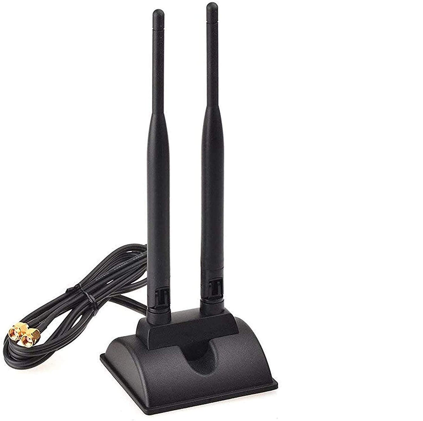 TECHTOO WiFi Antenna Dual Band 2.4GHz - 5.8GHz with RP-SMA Connector Magnetic Base for Wireless Network Router - USB Adapter - PCI PCIe Cards - Signal