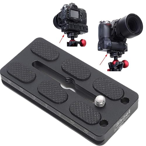 iShoot Metal 80mm Quick Release Plate for Large Camera Body with Battery Grip, Compatible with Canon EOS 1D 1Ds 1DX Series Nikon D1 D2 D3 D4 D5 D6