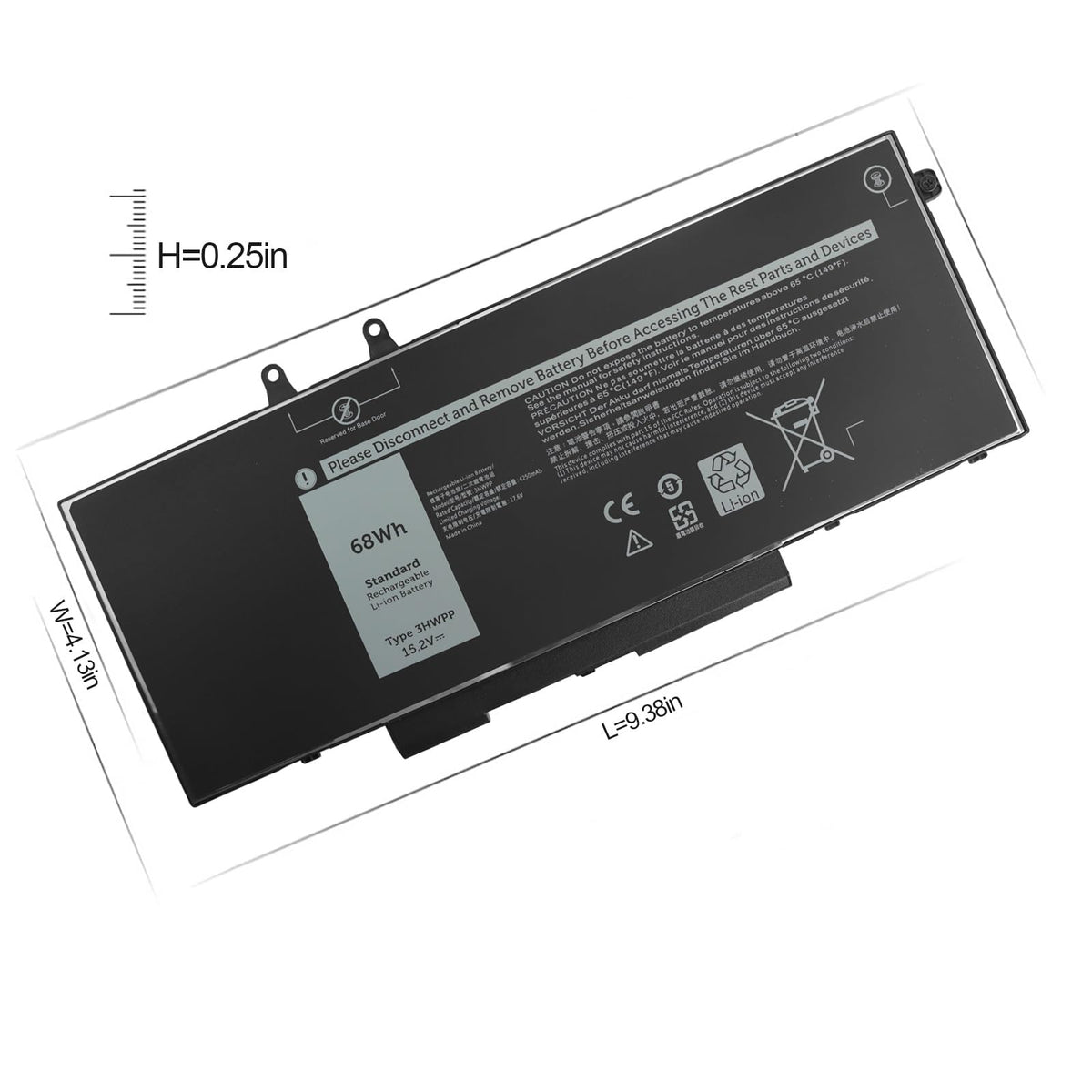 3HWPP 68Wh 5510 Laptop Battery Replacement for Dell Latitude 5410 5511 5501 5411 5401, Dell Black Inspiron 17 7500 7506 2n1 Inspiron 7706 2-in-1