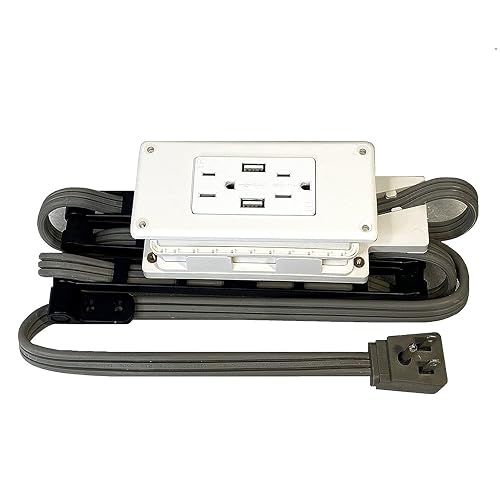 My Tidy Space Low Profile in Drawer Docking Station Outlet (2) USB-A (2) 15 Amp