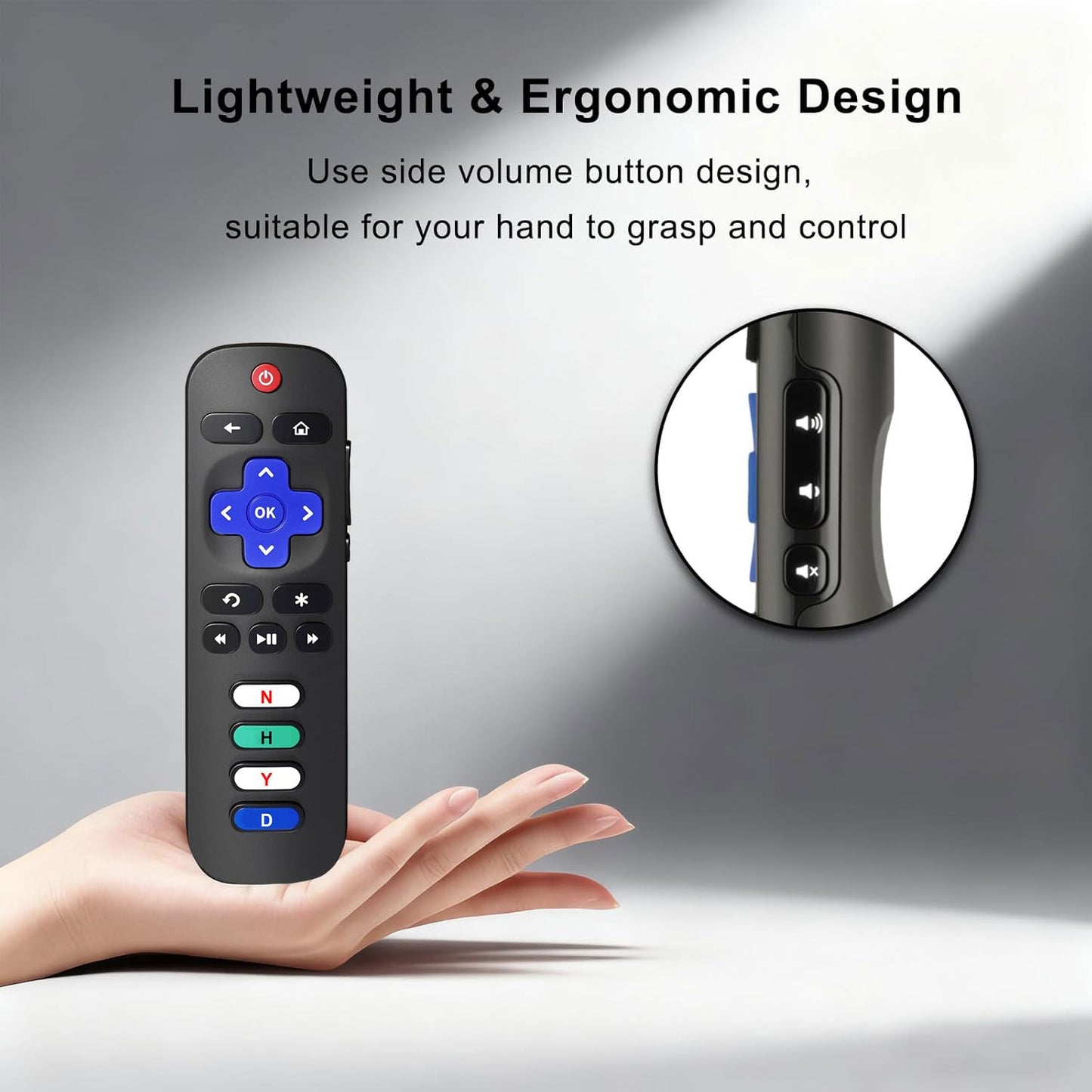 Universal Replacement Remote Control for Roku Smart TV, Compatible with TCL Roku/Hisense Roku/Onn Roku/Sharp Roku/Element Roku/Westinghouse