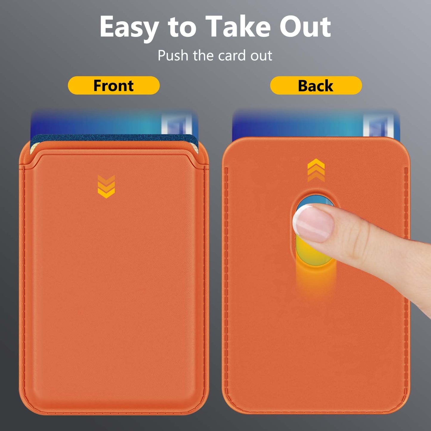 Homstect Upgraded Wallet, Magnetic Phone Wallet -Orange