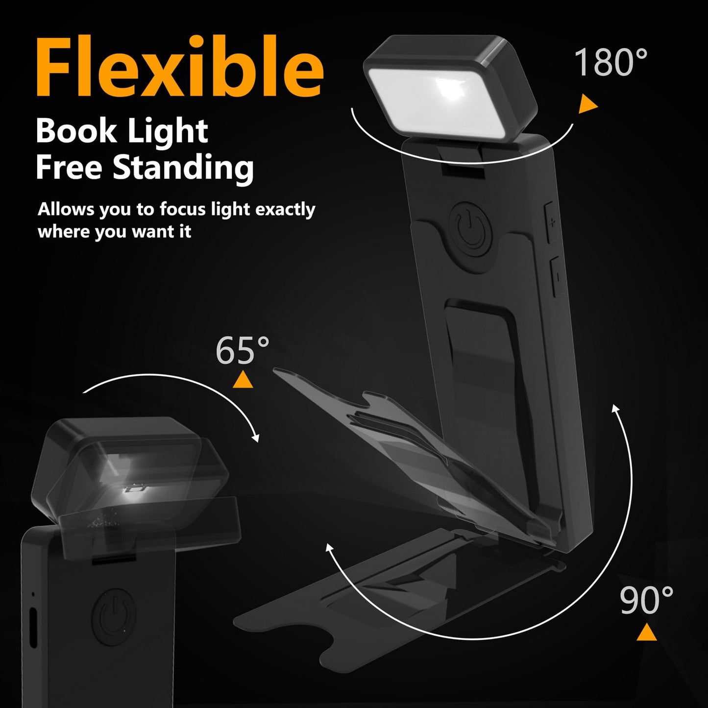 Fjyikj Rechargeable Book Light for Reading in Bed, Portable Clip-on LED Bookmark Night Lamp,3 Colors & 5 Brightness Dimmable, Compact & Long Lasting
