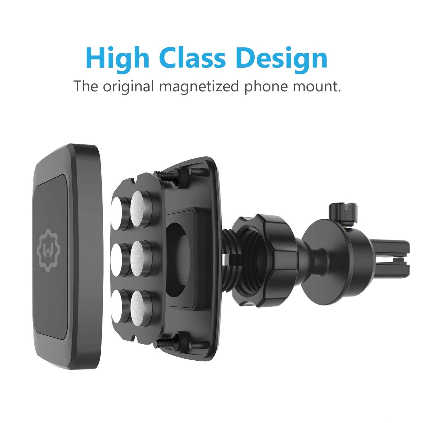 WixGear Magnetic Phone Car Mount, Universal Bite-Lock Air Vent Magnetic Phone Car Mount Holder, for Cell Phones with Swift-snap Technology
