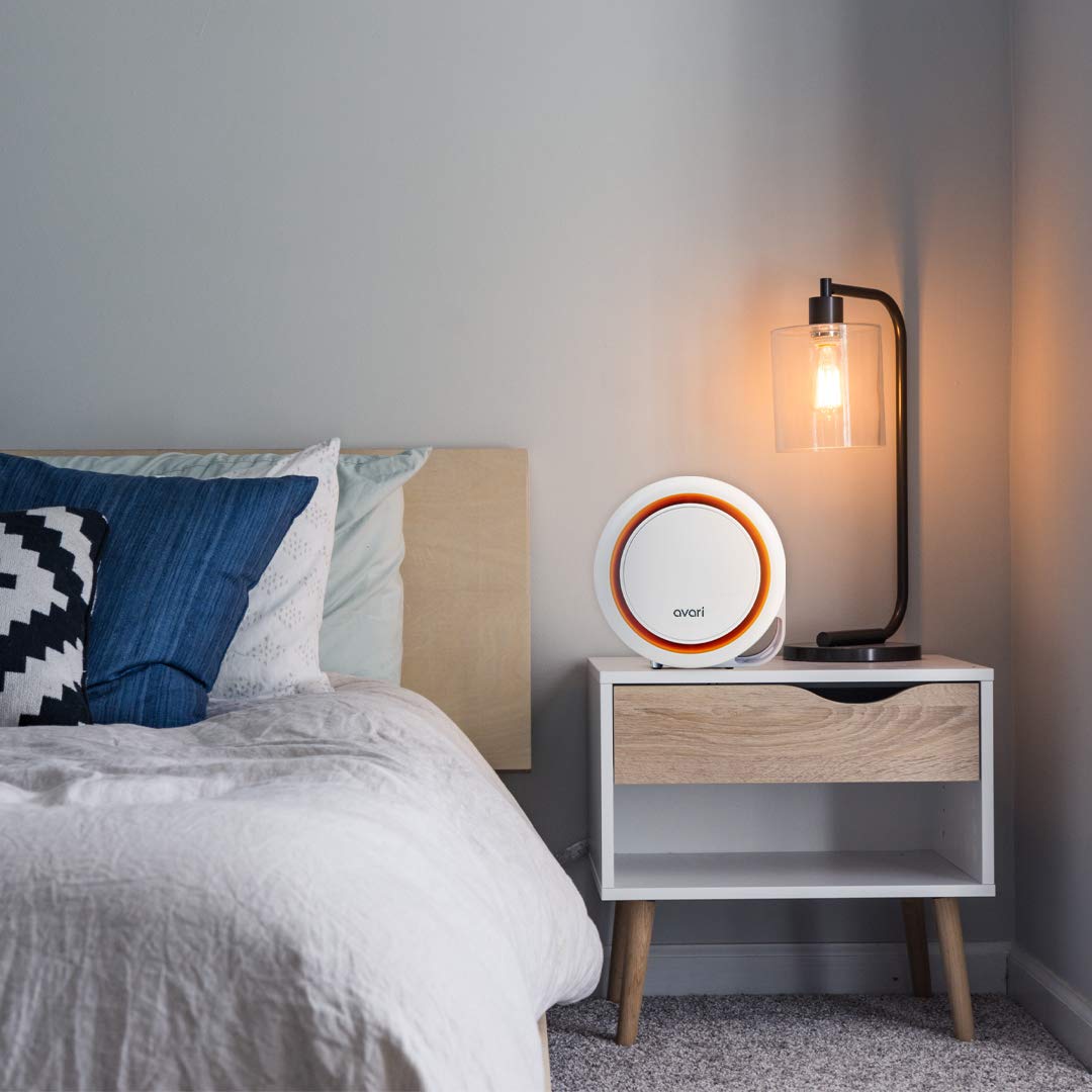 AVARI™ 500 Orange Desktop Personal Air Purifier made in Korea. Filtering Personal Breathing Zone. Ultra Quiet Electro-Static Filters to 0.1 Micron
