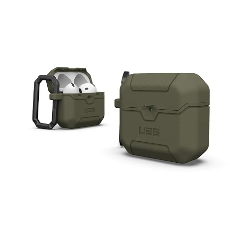 URBAN ARMOR GEAR UAG Designed for AirPods 4th Gen Case Scout, Rugged Military Grade Drop Proof Protective Cover with Detachable Carabiner Clip