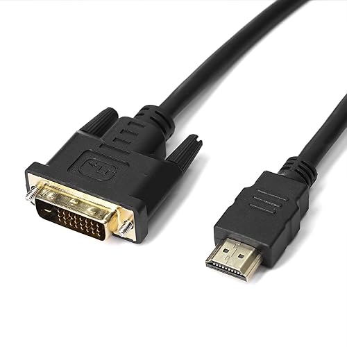 Cyberguys! DVI to HDMI Cable, Bi-Directional HDMI to DVI-D (24+1) / DVI-I (24+5), 1080p Full HD 60Hz, Gold-Plated Connectors w/Screw Lock - Compatible