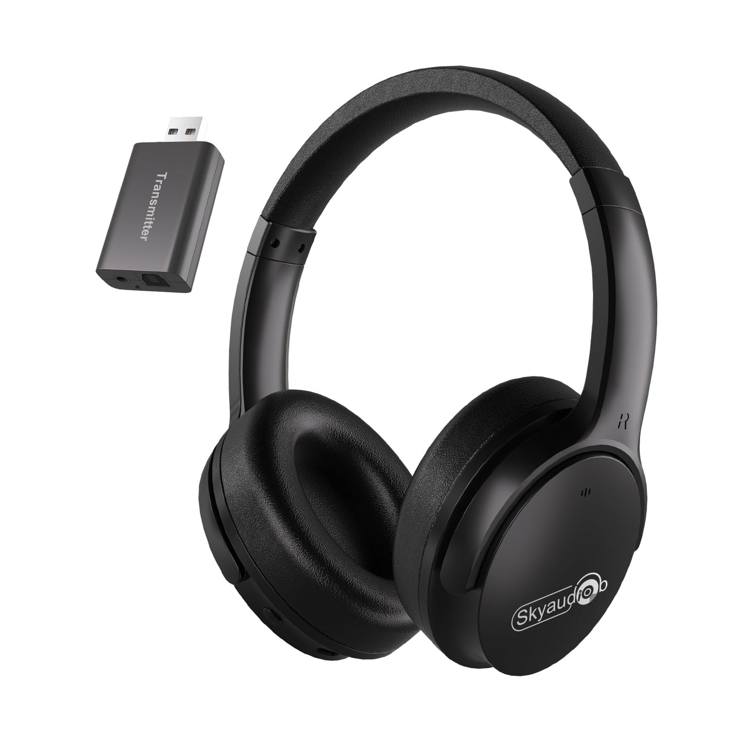 Skyaudio Wireless Headphones for TV, TV Headphones Wireless for Seniors with USB Transmitter,Over Ear TV Headphones, Plug & Play, No Audio Delay, 20+
