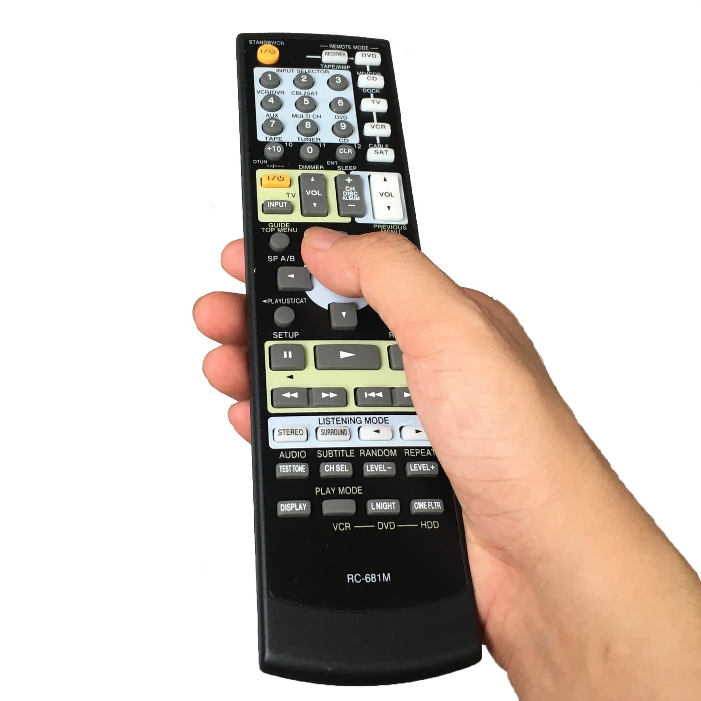 RC-681M Replacement Remote Control for Onyko DVD CD TV VCR AV Receiver sub rc-645s, rc-682m,rc-608m, rc-646s,rc-651m Controller