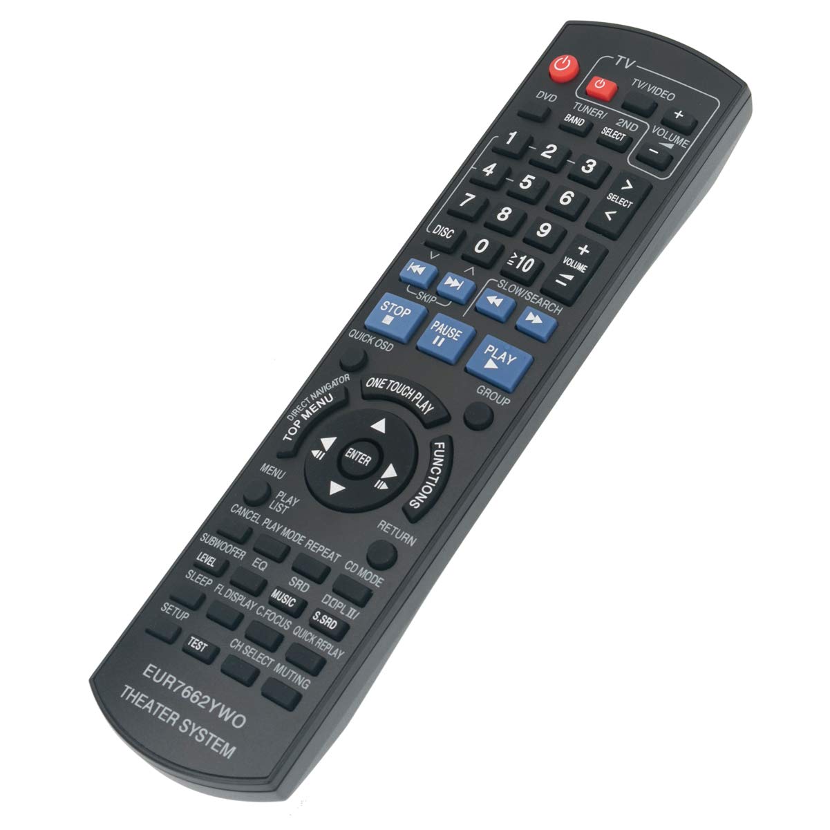 EUR7662YW0 Replacement Remote Control Applicable for Panasonic SC-PT750 SA-PT750P SA-PT750PC SC-PT753 SA-PT753 DVD Home Theater Sound System