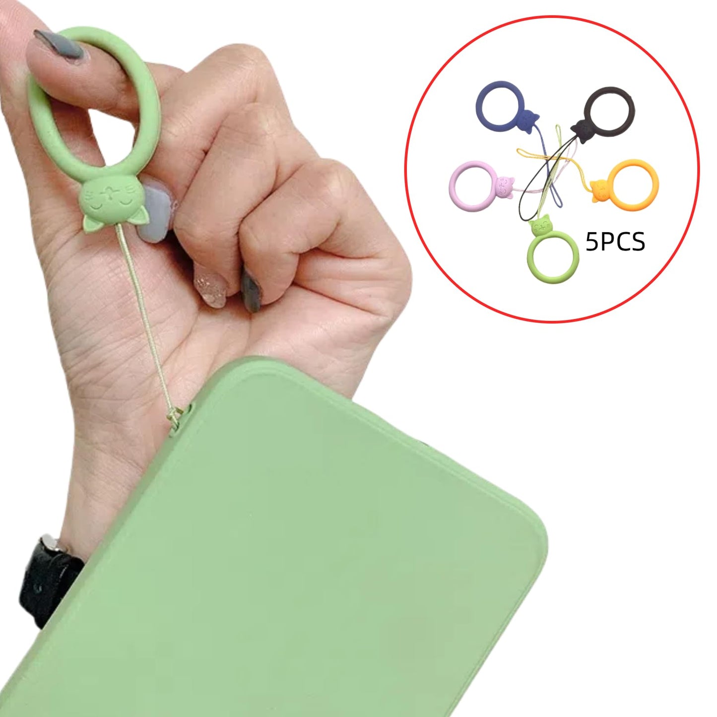 ZvveIIa Finger Lanyard Silicone Phone Strap