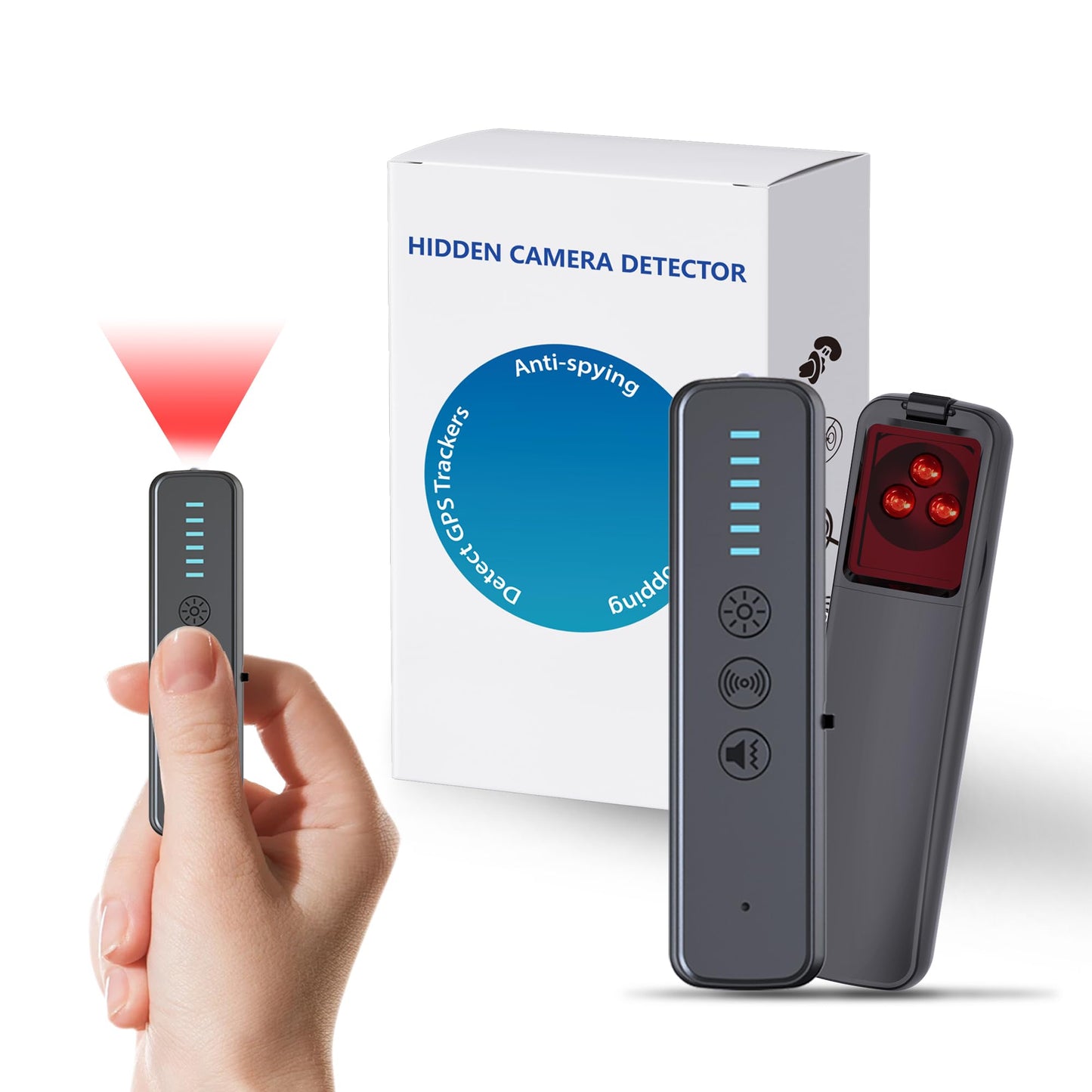 ZHENHAN Premium Hidden Camera & GPS Tracker Detector - RF Signal Spy Camera Finder with 25H Long Battery Life, Anti-Spy Surveillance, Compact