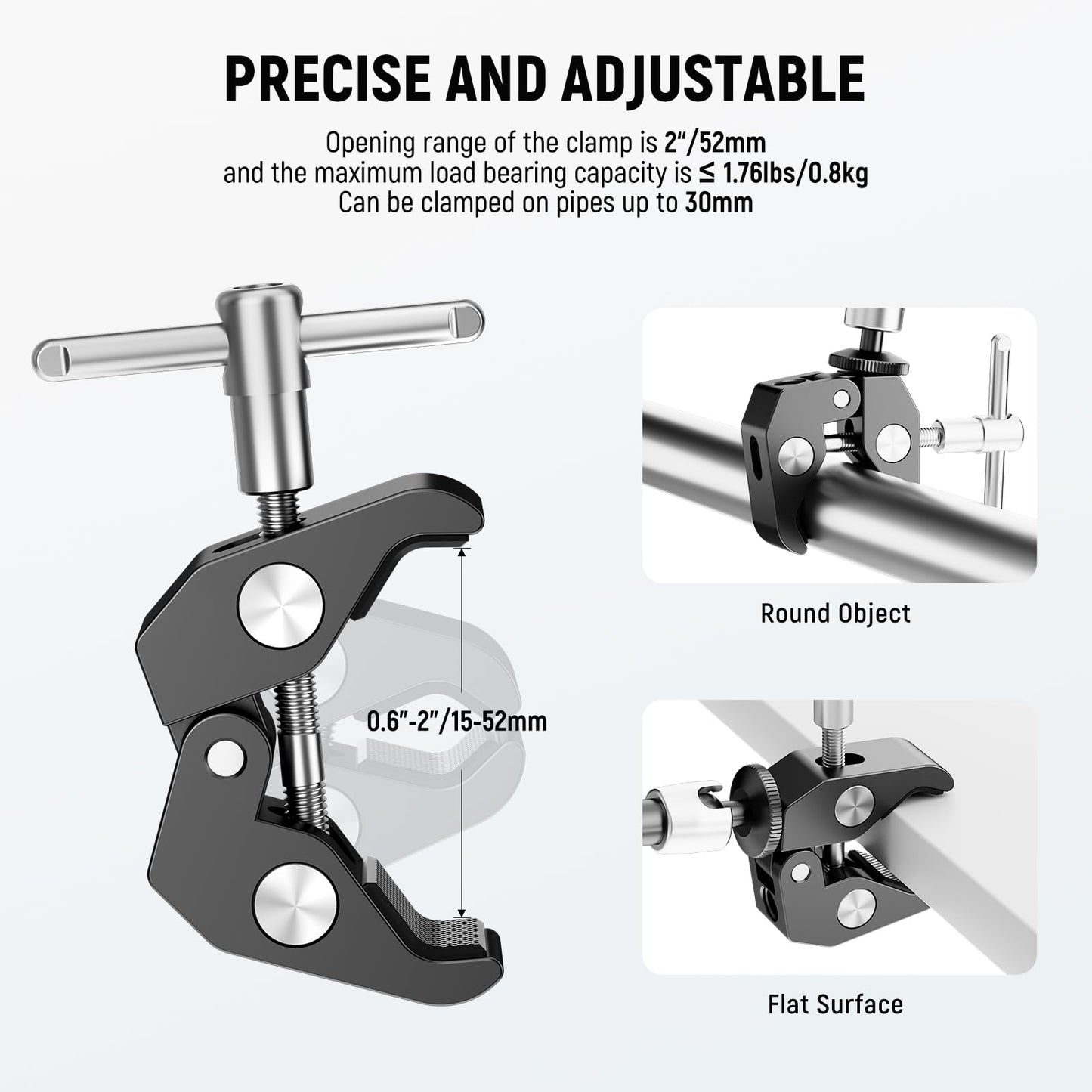NEEWER 6"/15cm Adjustable Magic Arm with Super Clamp, 1/4" & 3/8" Threads, 1/4" Screws for Flash/LED Light/Microphone/Monitor, Compatible