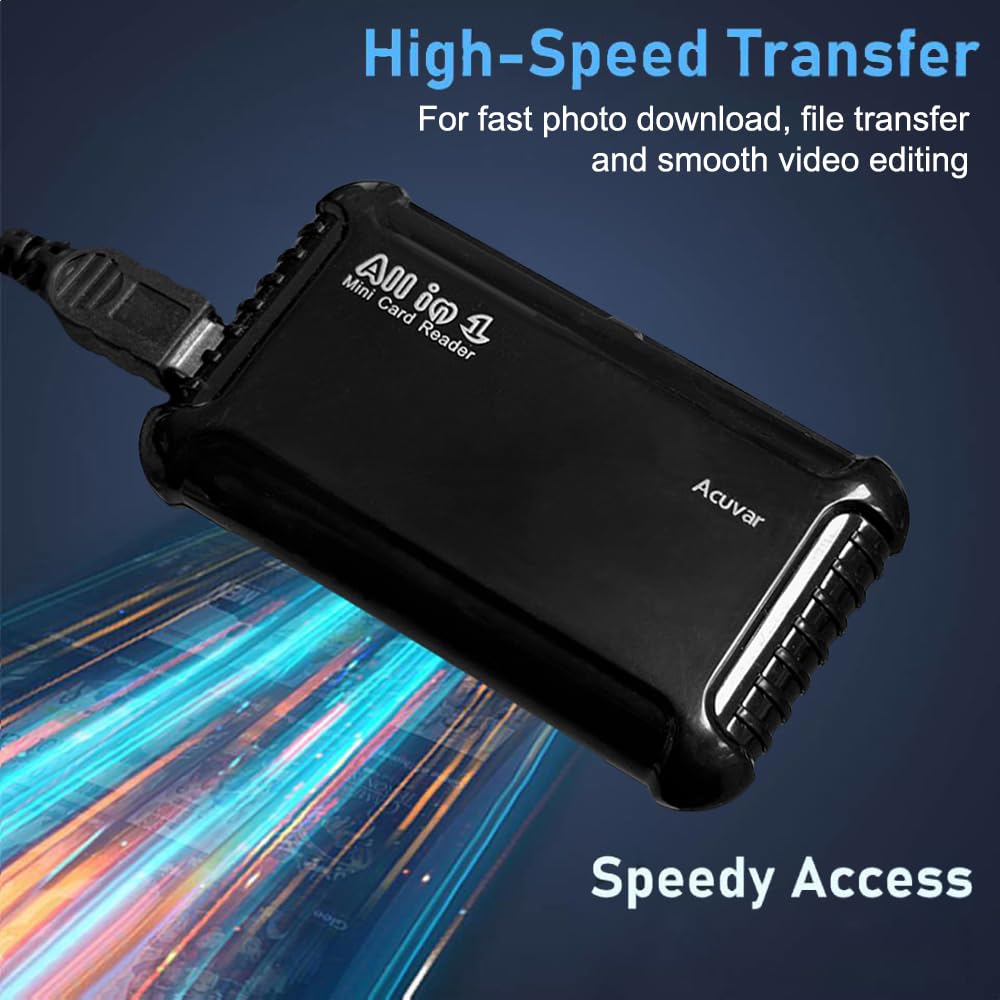 Acuvar XD Picture Card Reader/Writer - All-in-One USB Memory Card Reader for Olympus & Fujifilm XD, SD/SDHC, Micro SD, CF & Memory Stick Cards