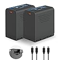Neewer Basics 2Pcs NP-F970 Replacement Batteries 7800mAh, Compatible with Sony NP-F550 750 950 970 FX3 FX30 A7 Canon R5 Nikon Z8 Camera Camcorder LED