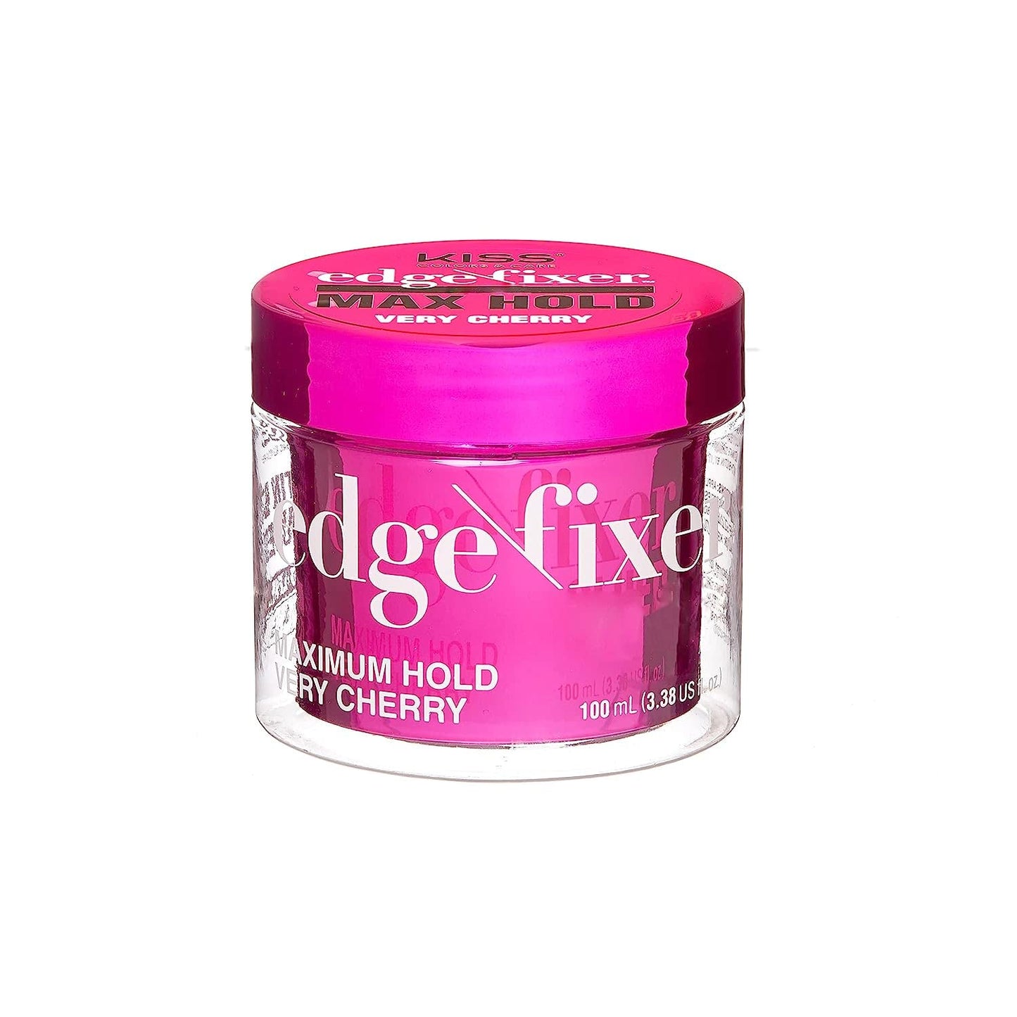 KISS Colors & Care Edge Fixer – Maximum Hold 3.38 fl oz, Non-Greasy Gel with Biotin B7, 24-Hour Hold, Very Cherry Scent