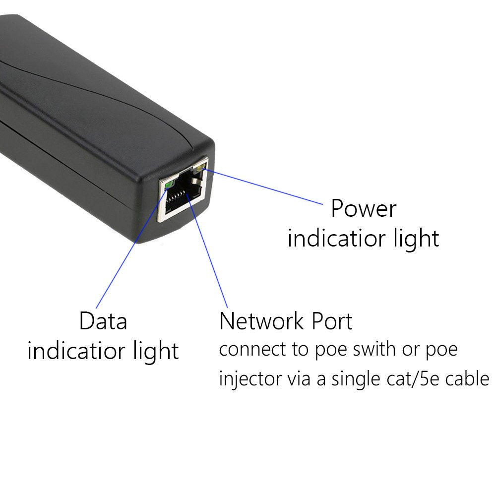 ANVISION 4-Pack Active 48V to 12V PoE Splitter Adapter, Plug 5.5mm x 2.5mm, IEEE 802.3af Compliant 10/100Mbps
