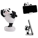 Waowumar Cute Panda Phone Stand for Desk Resin Bear Figurines Phone Holder White and Black Statue Kawaii Desk Accessories